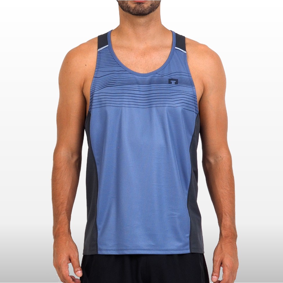 Men's TL Running Tank Top เสื้อวิ่งผู้ชาย สีเทาอมฟ้า Traininglab